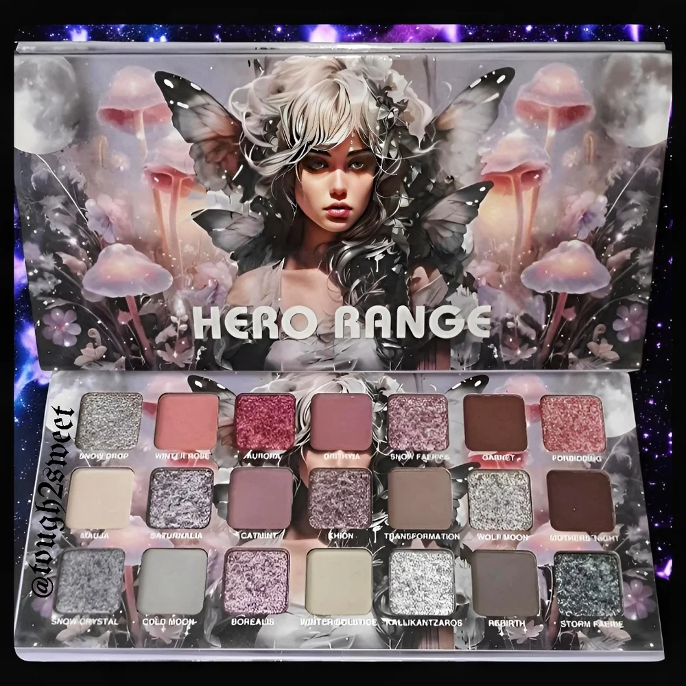 🆕️HERO RANGE 21 COLOR ANIME FLOWER FAIRY ETHEREAL EYESHADOW PALETTE 🧚‍♀️🍄🧚‍♀